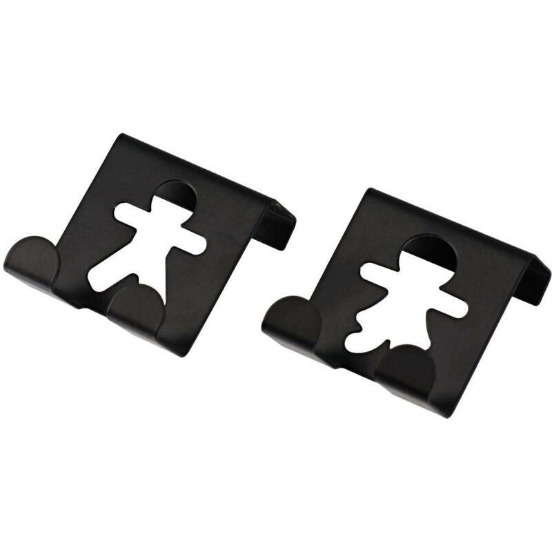 foto del prodotto tendance set di 2 piccole bambole in metallo da appendere nero