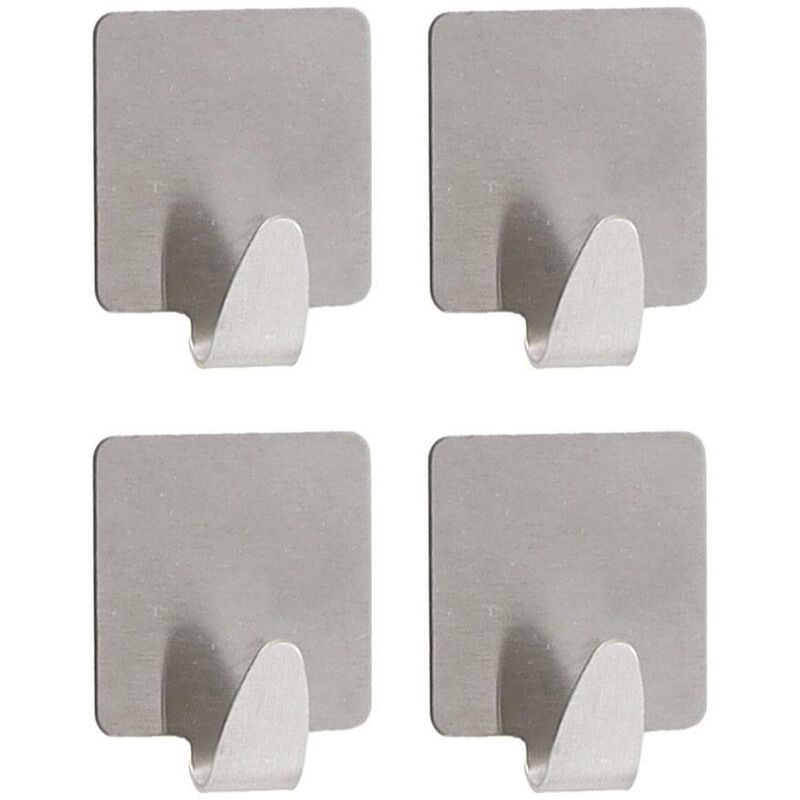 foto del prodotto tendance set di 4 ganci in acciaio inox, quadrati da 3 m cromo