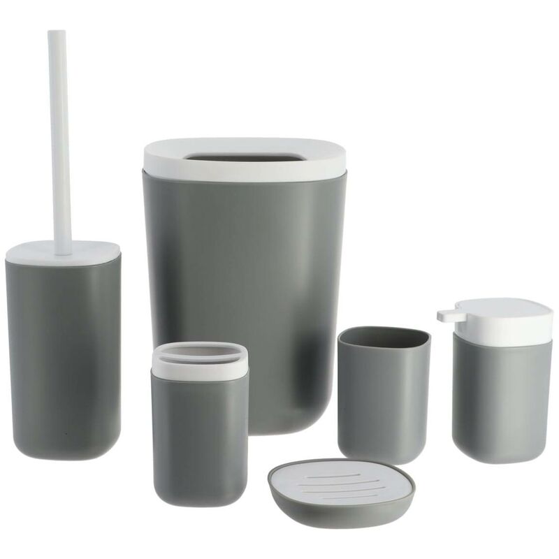 foto del prodotto tendance set di 6 pp accessori in abs grigio bianco