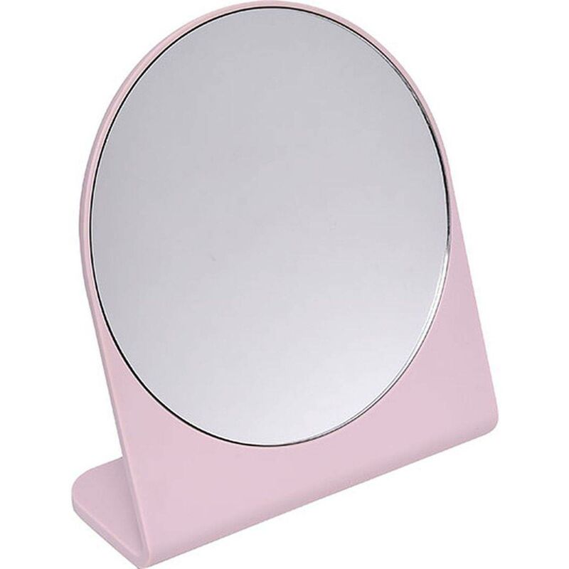 foto del prodotto tendance specchio rotondo 1 lato con base rosa chiaro