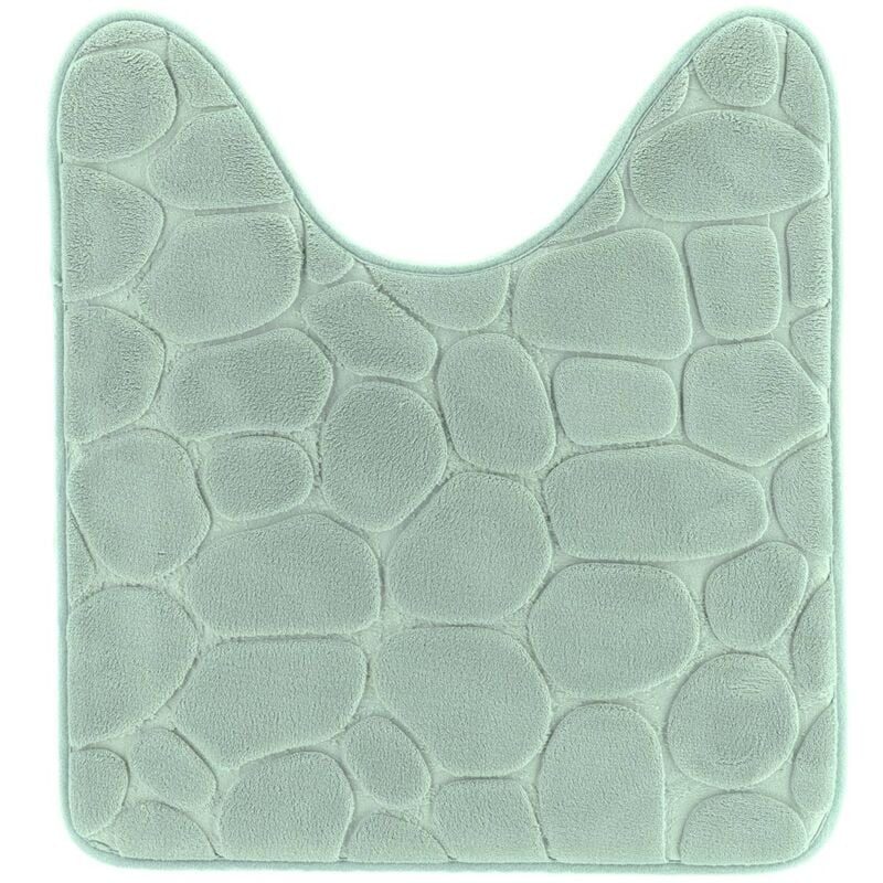 foto del prodotto tendance tappetino contour in microfibra con ciottoli 45x50 cm verde eucalipto