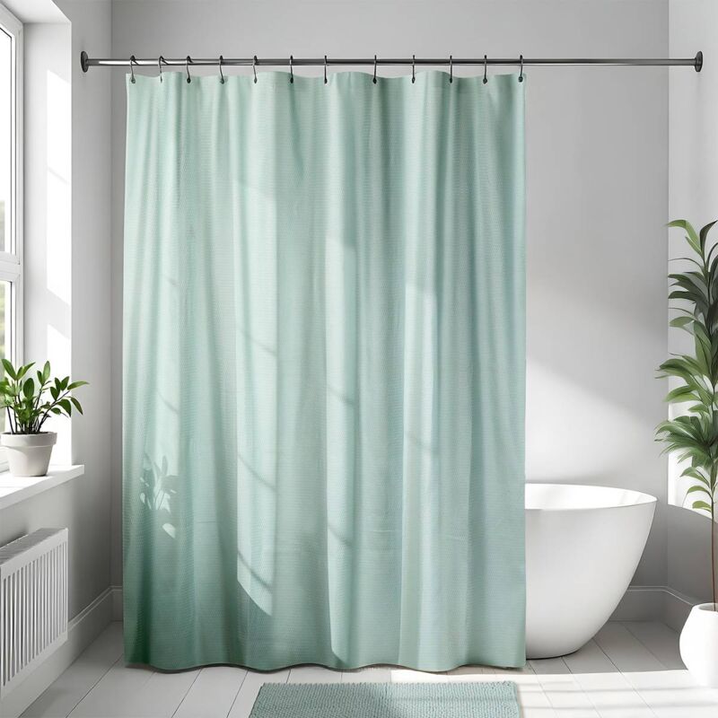 foto del prodotto tendance tenda da doccia in microfibra 180x200cm verde eucalipto