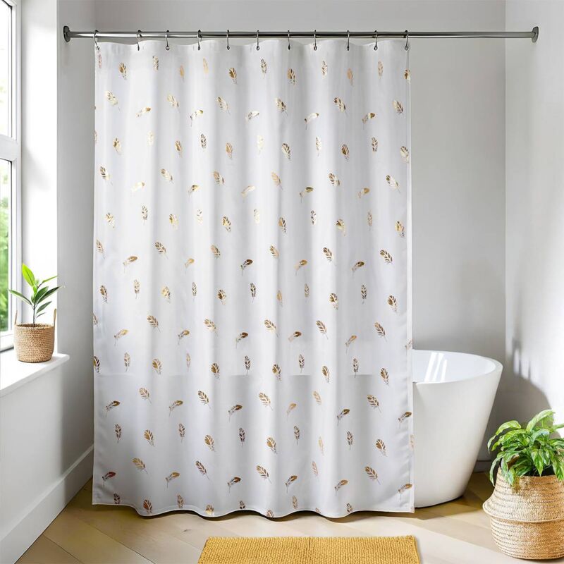 foto del prodotto tendance tenda da doccia in poliestere stampato 180x200 cm 12 anelli bianchi in pp chayton