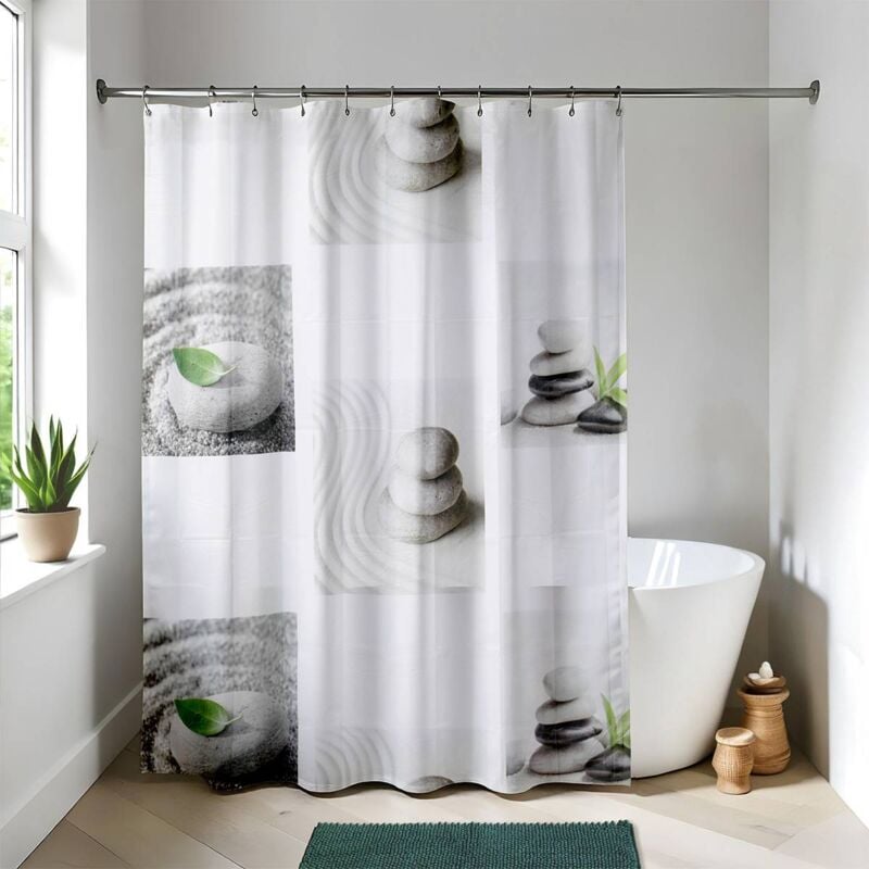 foto del prodotto tendance tenda doccia peva 180x180cm 12 anelli bianco dune
