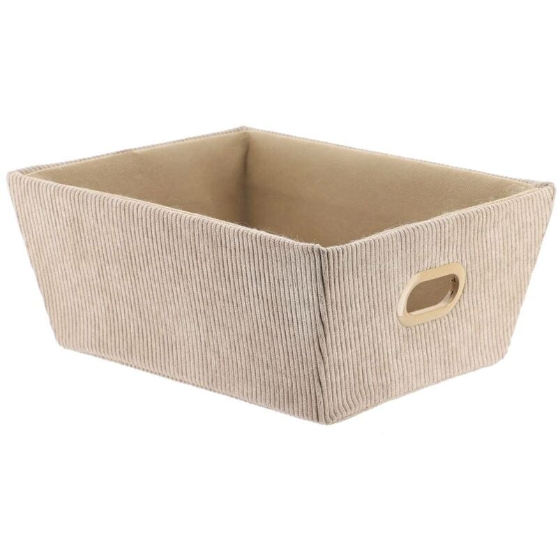 foto del prodotto tendance toletta laterale in velluto l20,5xd26xh10,5 cm taupe