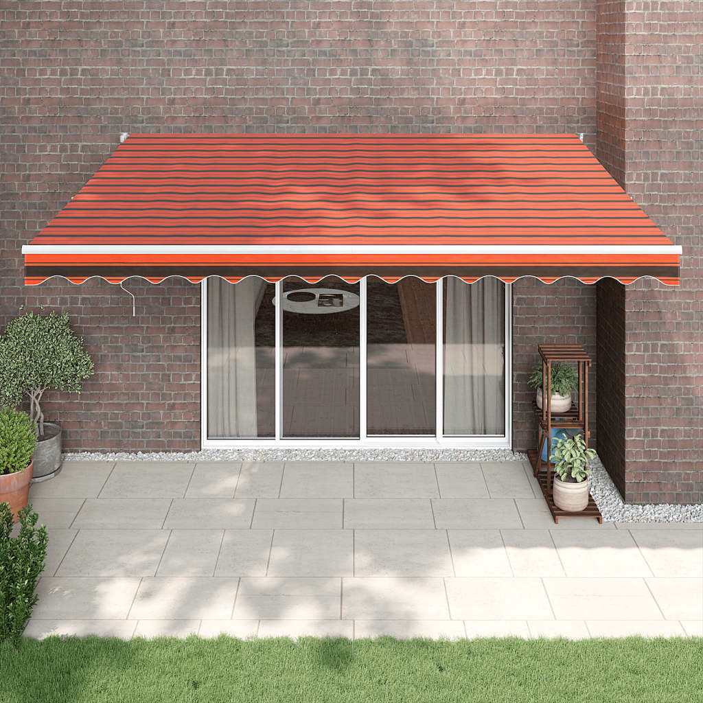 foto del prodotto tendasole retrattile arancione marrone 4x3m tessuto alluminiocod mxl 76253