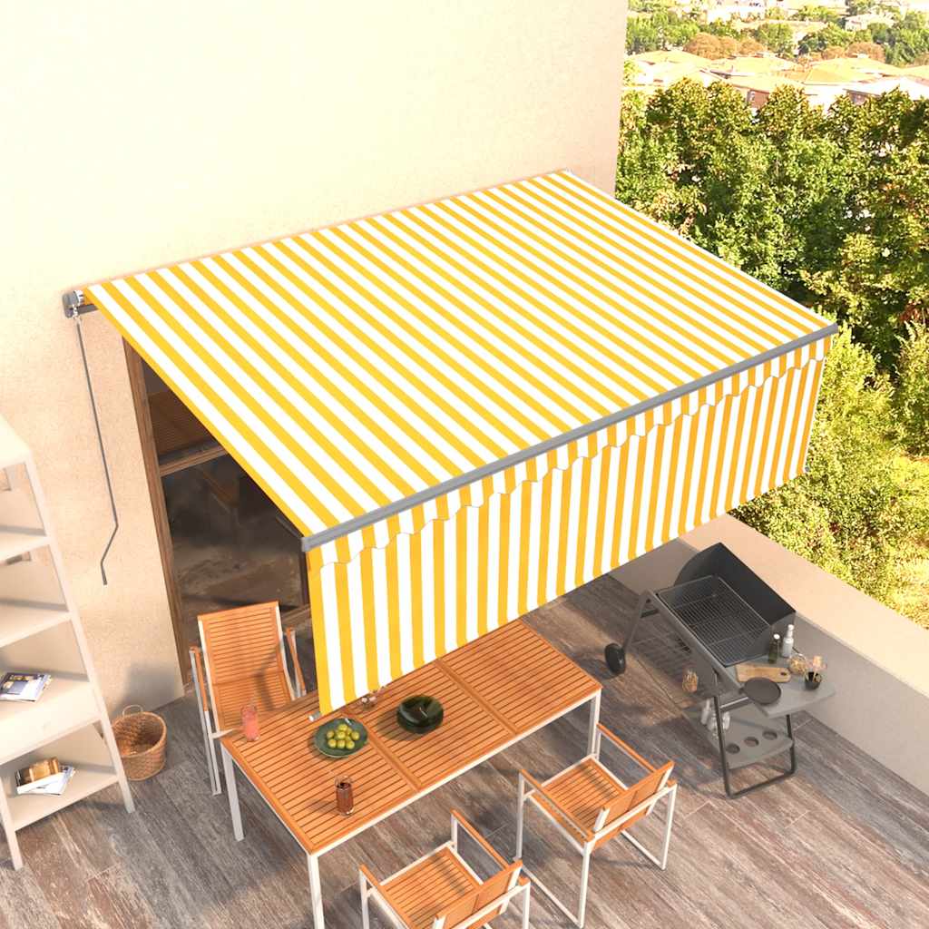 foto del prodotto tendasole retrattile manuale con parasole 4x3m gialla biancacod mxl 129607