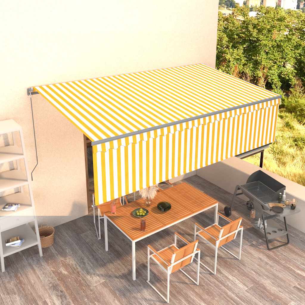 foto del prodotto tendasole retrattile manuale con parasole 5x3m gialla biancacod mxl 129609