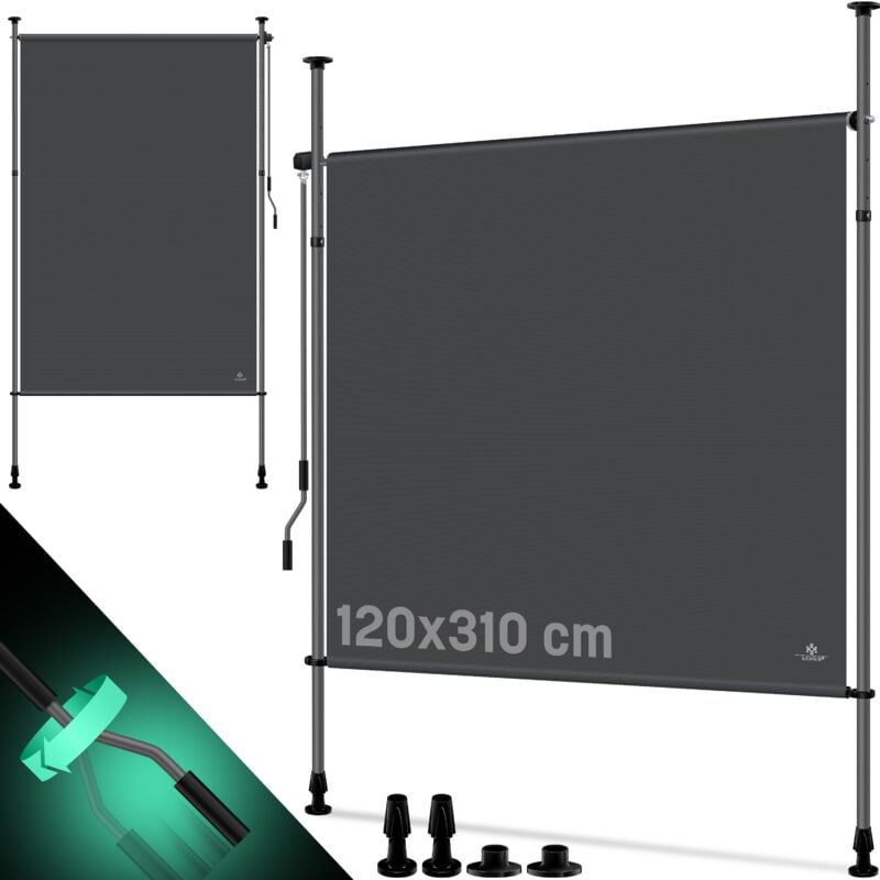 foto del prodotto tende a pacchetto kesser tende verticali esterne estensibili e opache tende verticali con manovella senza foratura antracite, 120 x 310 cm