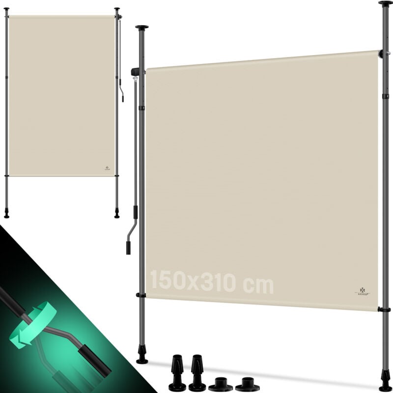 foto del prodotto tende a pacchetto kesser tende verticali esterne estensibili e opache tende verticali con manovella senza foratura beige, 150 x 310 cm