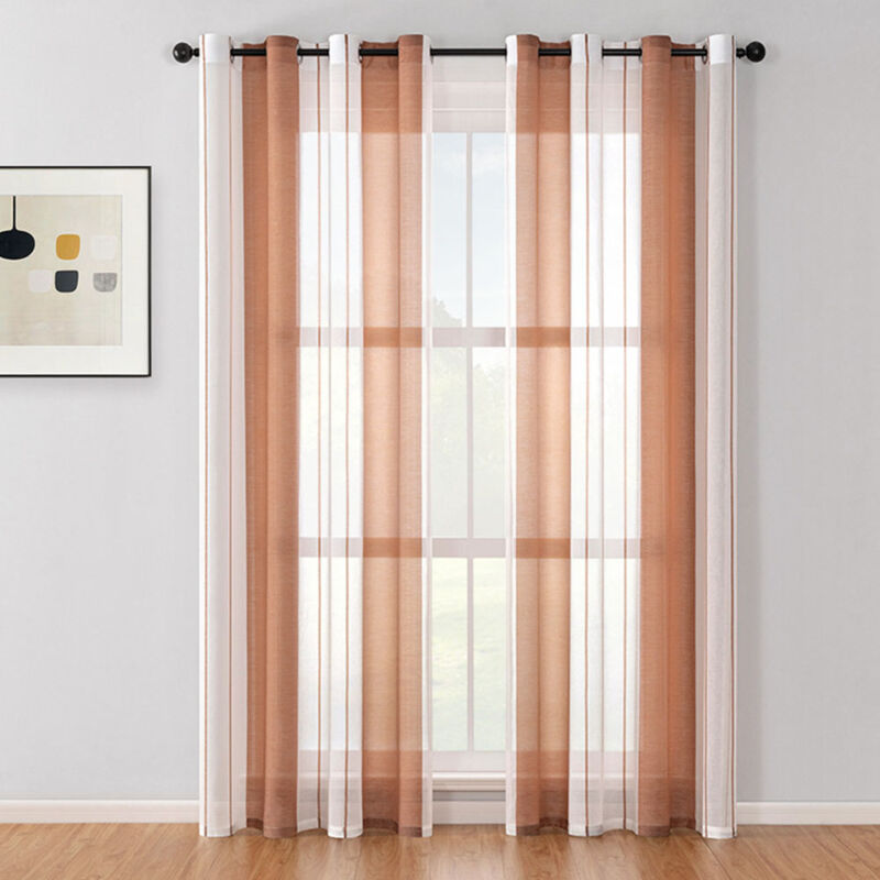 foto del prodotto tende a righe trasparenti con occhielli tende in voile soggiorno moderno set di 2 tende camera da letto trasparente con motivo tenda a righe