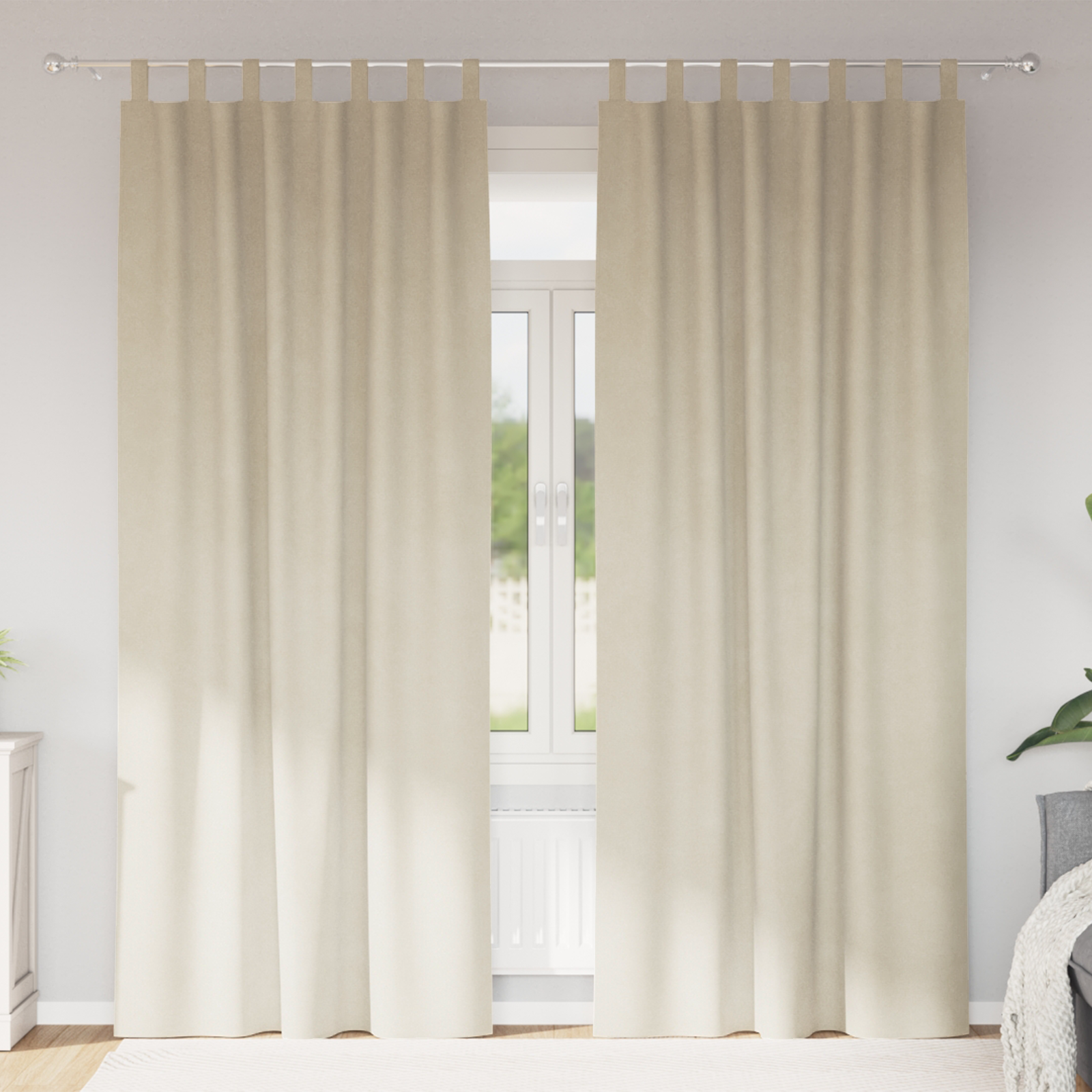 foto del prodotto tende con tende 2 pcs crema 140 x 260 cm velluto vidaxl