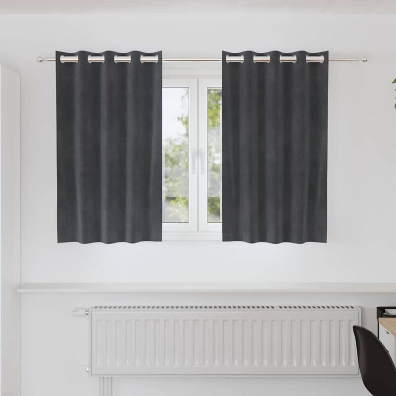 foto del prodotto tende con tende 2 pcs grigio chiaro 140 x 140 cm velluto vidaxl