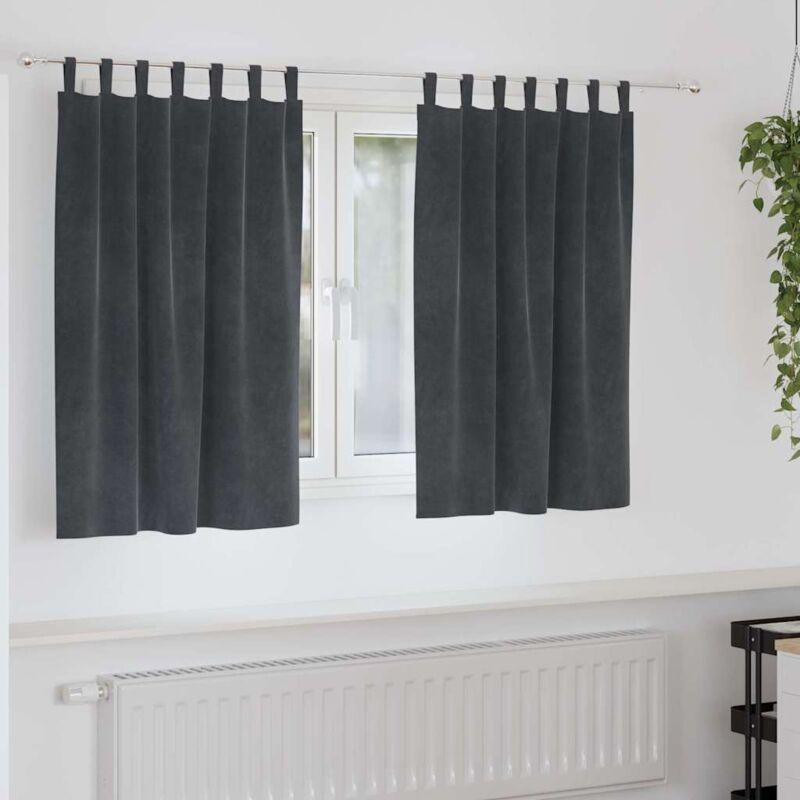 foto del prodotto tende con tende 2 pcs grigio chiaro 140 x 140 cm velluto vidaxl