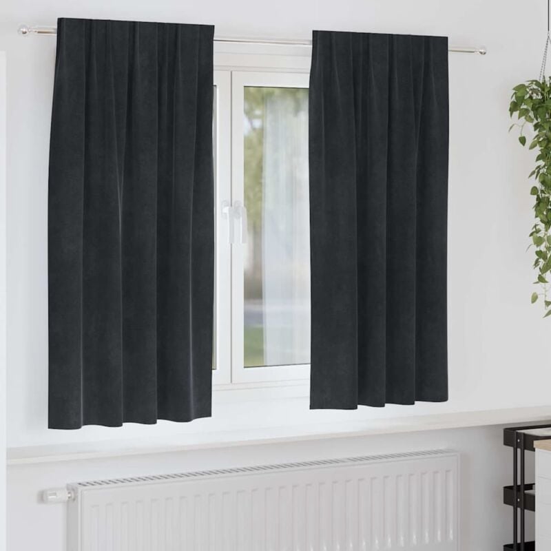 foto del prodotto tende con tende 2 pcs nero 140 x 175 cm velluto vidaxl
