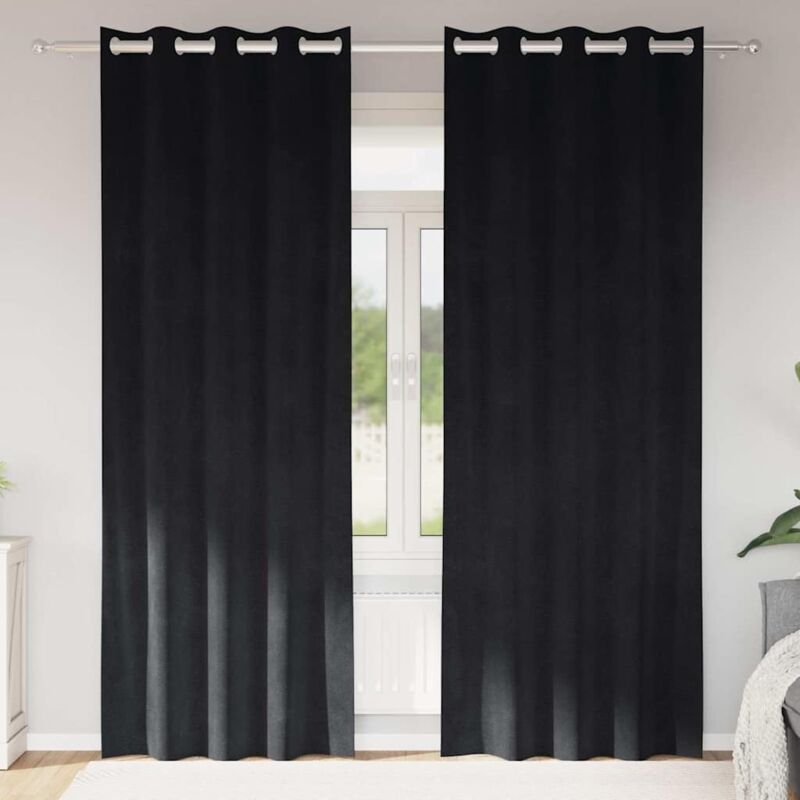foto del prodotto tende con tende 2 pcs nero 140 x 245 cm velluto vidaxl
