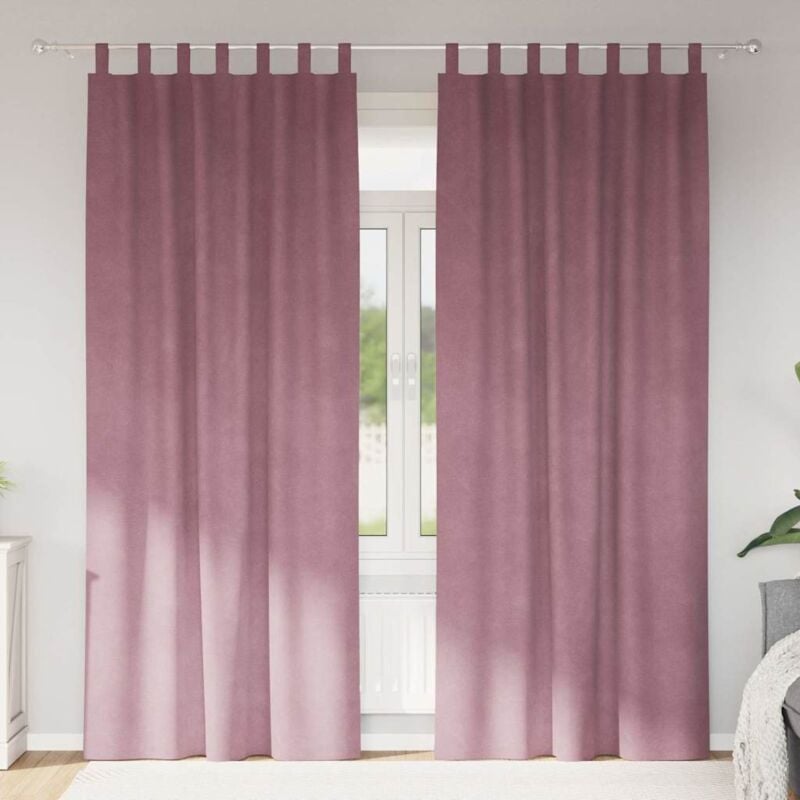 foto del prodotto tende con tende 2 pcs rosa scuro 140 x 260 cm velluto - vidaxl