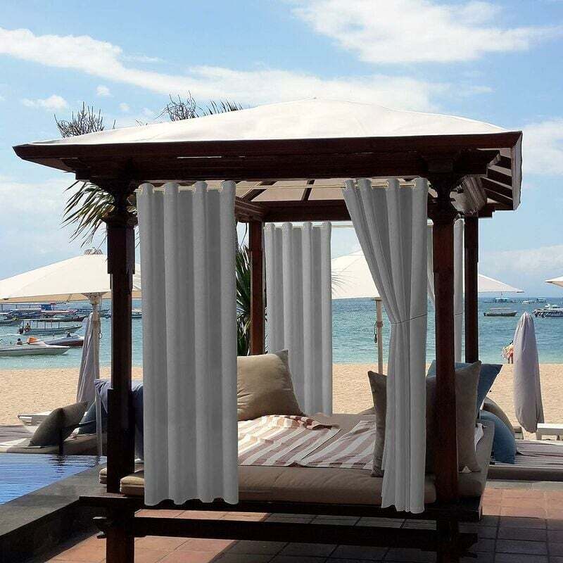 foto del prodotto tende da esterno gazebo da giardino patio tenda oscurante antivento protezione uv resistente alla muffa, tende termiche con occhiello, l 132 cm x h