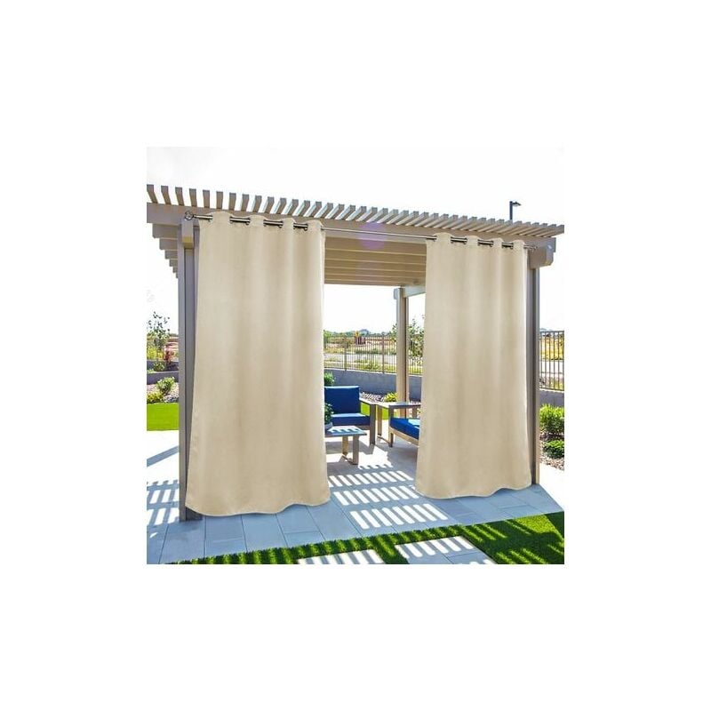 foto del prodotto tende da esterno, tende oscuranti per gazebo, giardino, patio, antivento, protezione uv, resistenti alla muffa, tende isolanti con asole, 52 x 84