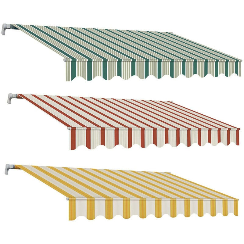 foto del prodotto tende da sole a bracci balcone alluminio avvolgibile a barra quadra san giorgio dimensioni 2 x 1,5 m colore rigato beige