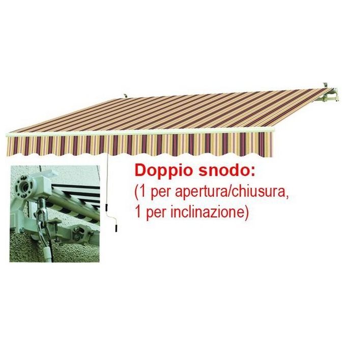 foto del prodotto tende da sole a sbraccio telo bianco rosso cm.195x150