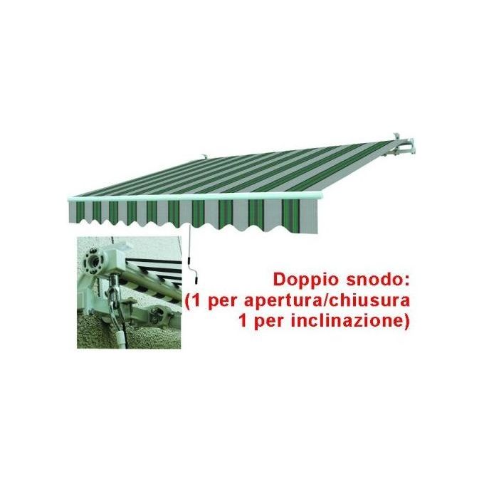foto del prodotto tende da sole a sbraccio telo bianco verde cm.195x150