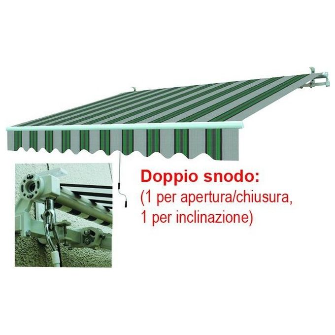 foto del prodotto tende da sole a sbraccio telo bianco verde cm.295x200