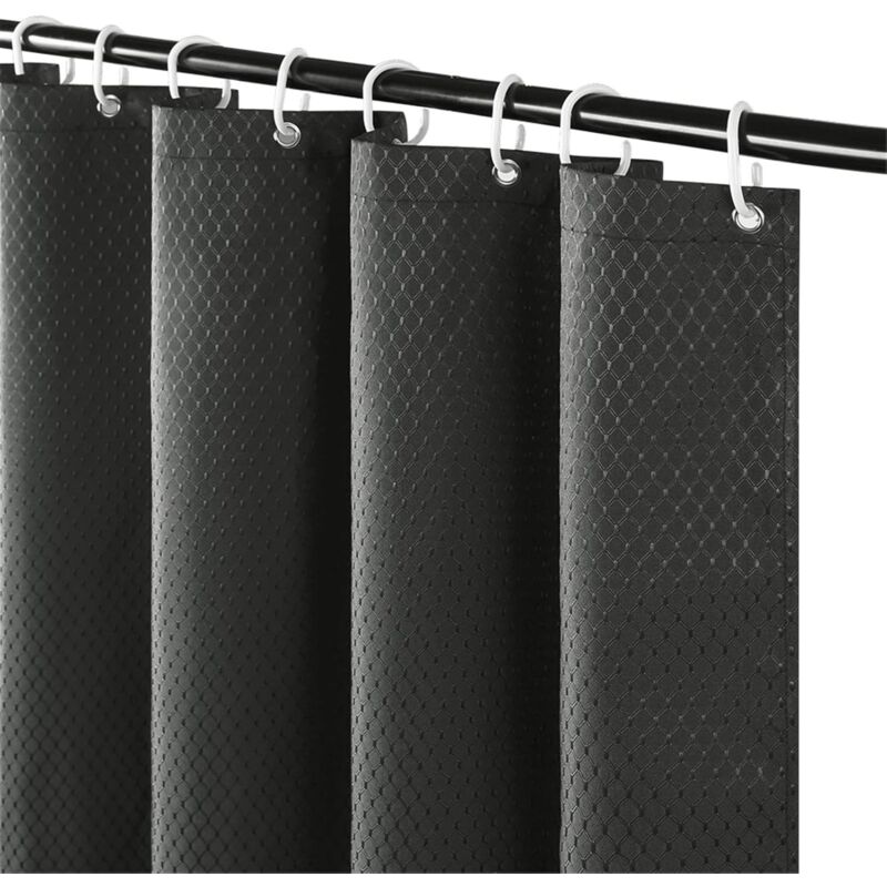 foto del prodotto tende doccia anti muffa impermeabile, tenda vasca da bagno con ganci tenda doccia grigio 80x180cm