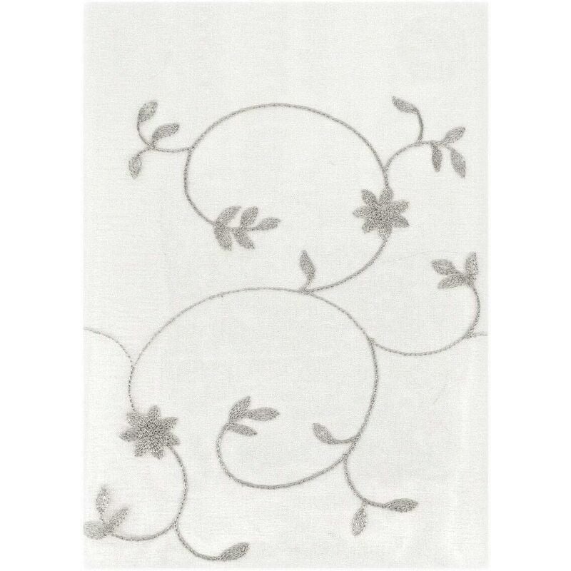 foto del prodotto tende finestre porta interno coppia 2 pz semitrasparente fiori grigio 60x240 cm