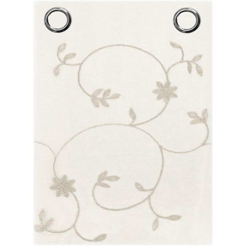foto del prodotto tende finestre porta interno coppia 2 pz semitrasparente fiori tortora 140x280 cm