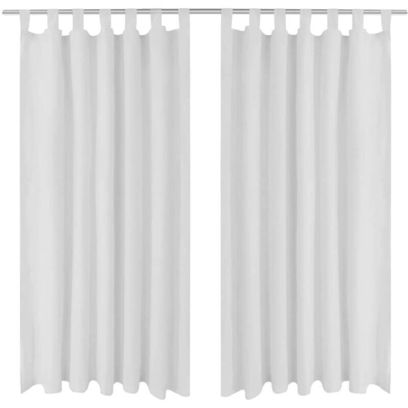 foto del prodotto tende in micro-raso bianche 2 pz con occhielli 140 x 245 cm vidaxl