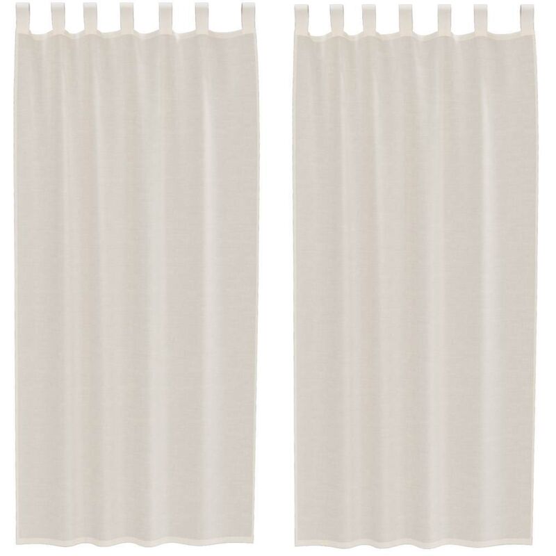 foto del prodotto tende in voile con linguetta 2 pz crema - vidaxl