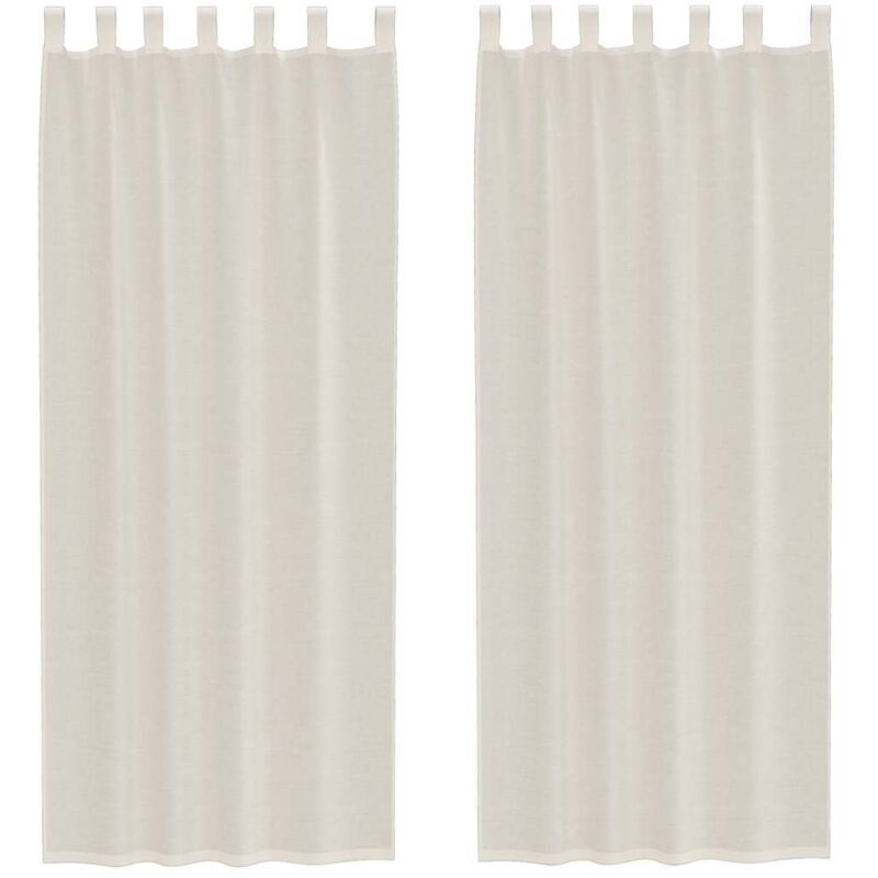 foto del prodotto tende in voile con linguetta 2 pz crema - vidaxl