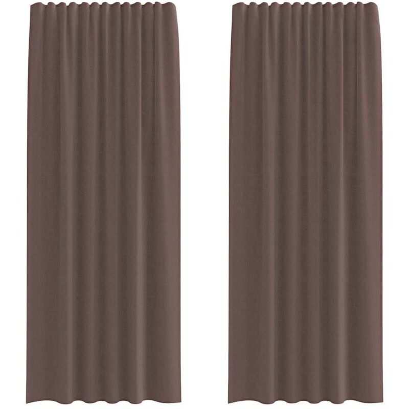 foto del prodotto tende in voile con linguetta 2 pz marrone - vidaxl