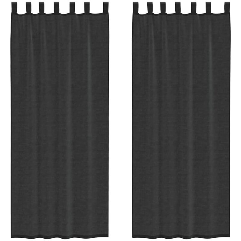 foto del prodotto tende in voile con linguetta 2 pz nero - vidaxl