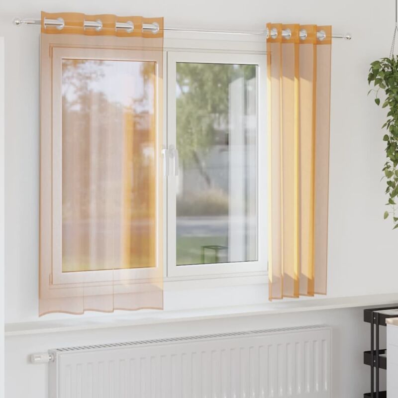 foto del prodotto tende in voile con occhielli 2 pz arancio 140x175 cm vidaxl