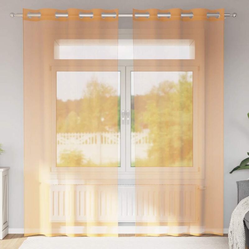 foto del prodotto tende in voile con occhielli 2 pz arancio 140x225 cm vidaxl