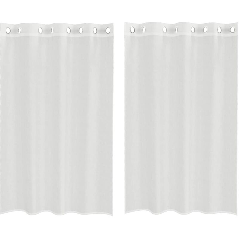 foto del prodotto tende in voile con occhielli 2 pz bianco - vidaxl