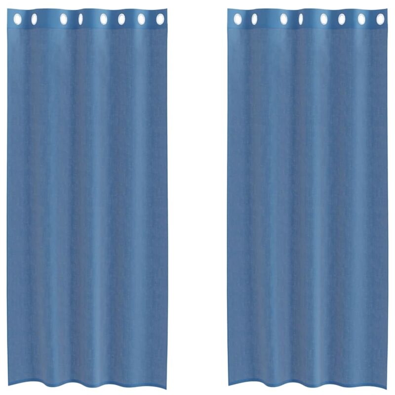 foto del prodotto tende in voile con occhielli 2 pz blu reale - vidaxl
