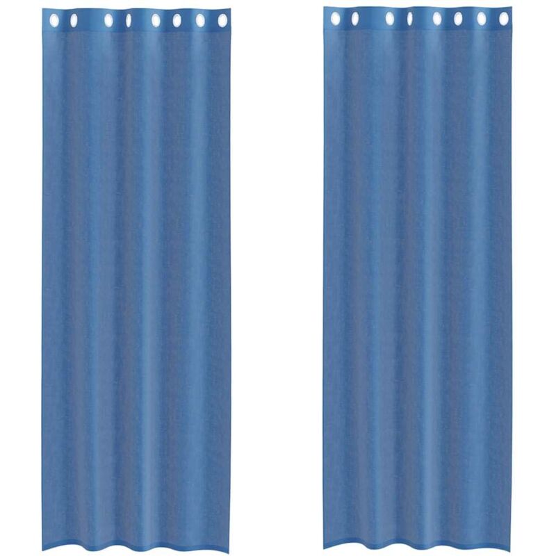 foto del prodotto tende in voile con occhielli 2 pz blu reale - vidaxl
