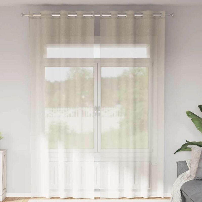foto del prodotto tende in voile con occhielli 2 pz crema 140x260 cm vidaxl