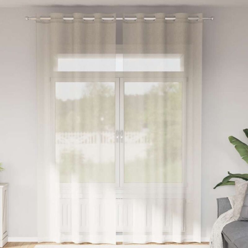 foto del prodotto tende in voile con occhielli 2 pz crema 140x300 cm vidaxl