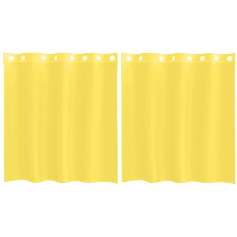 foto del prodotto tende in voile con occhielli 2 pz giallo - vidaxl