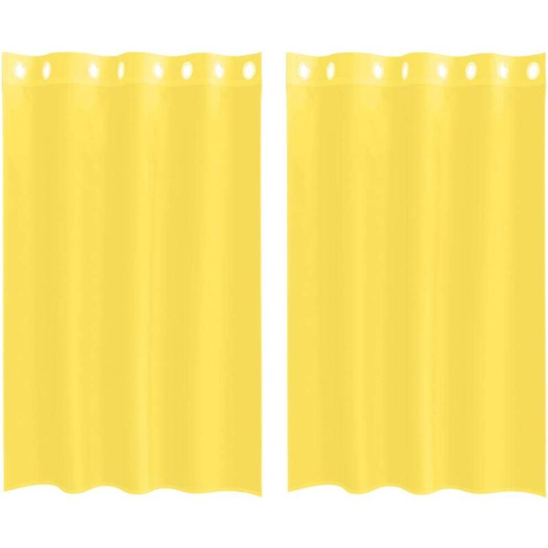 foto del prodotto tende in voile con occhielli 2 pz giallo - vidaxl