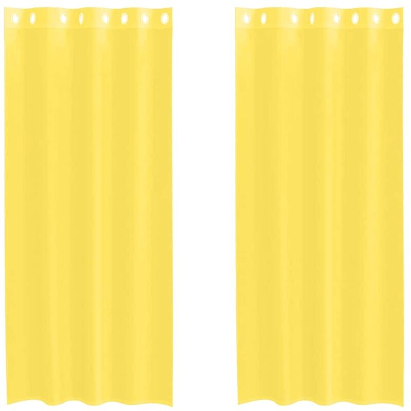 foto del prodotto tende in voile con occhielli 2 pz giallo - vidaxl