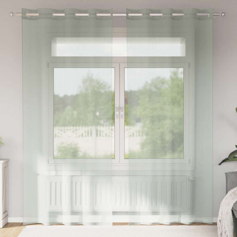 foto del prodotto tende in voile con occhielli 2 pz grigio chiaro 140x225 cm - vidaxl