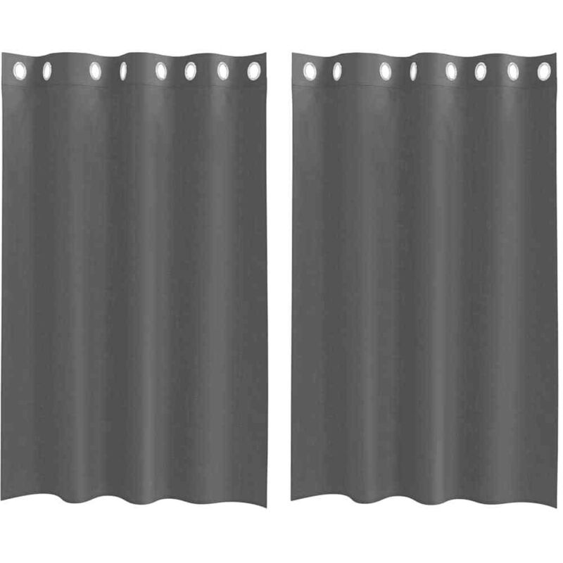 foto del prodotto tende in voile con occhielli 2 pz grigio scuro 140x175 cm - vidaxl