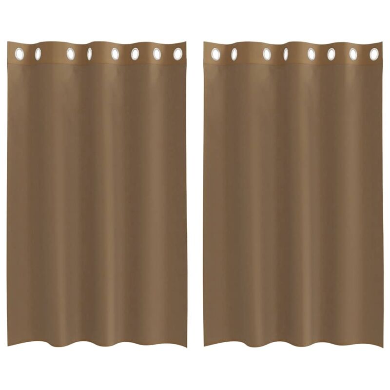 foto del prodotto tende in voile con occhielli 2 pz marrone chiaro - vidaxl