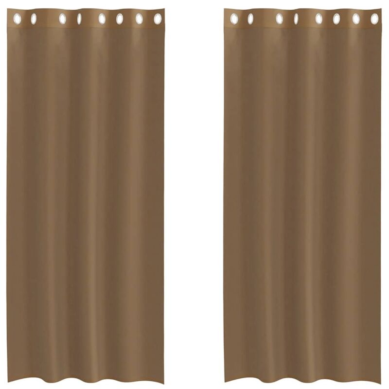 foto del prodotto tende in voile con occhielli 2 pz marrone chiaro - vidaxl