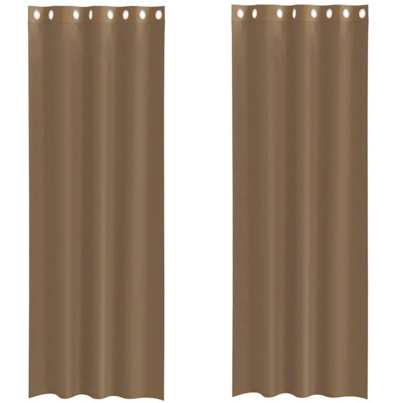 foto del prodotto tende in voile con occhielli 2 pz marrone chiaro - vidaxl